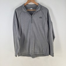 The North Face mens 1/4 zip jumper size L grey long sleeve collar 125064