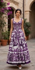 Purple Dress Maxi Italian Dress