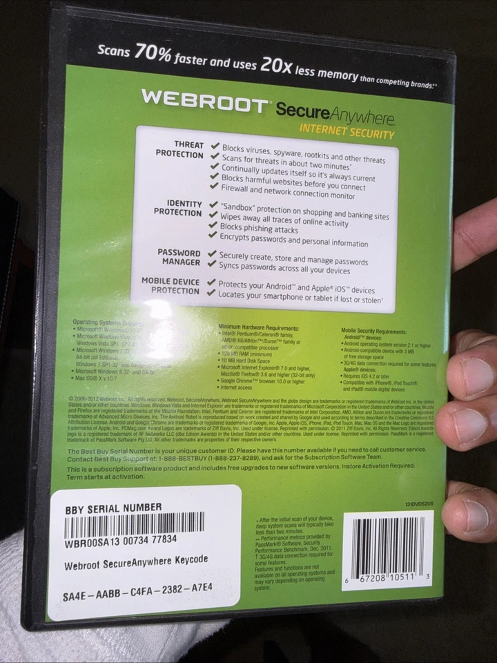 Webroot Secure Anywhere Internet Security DVD New Factory Sealed - Image 2 of 2