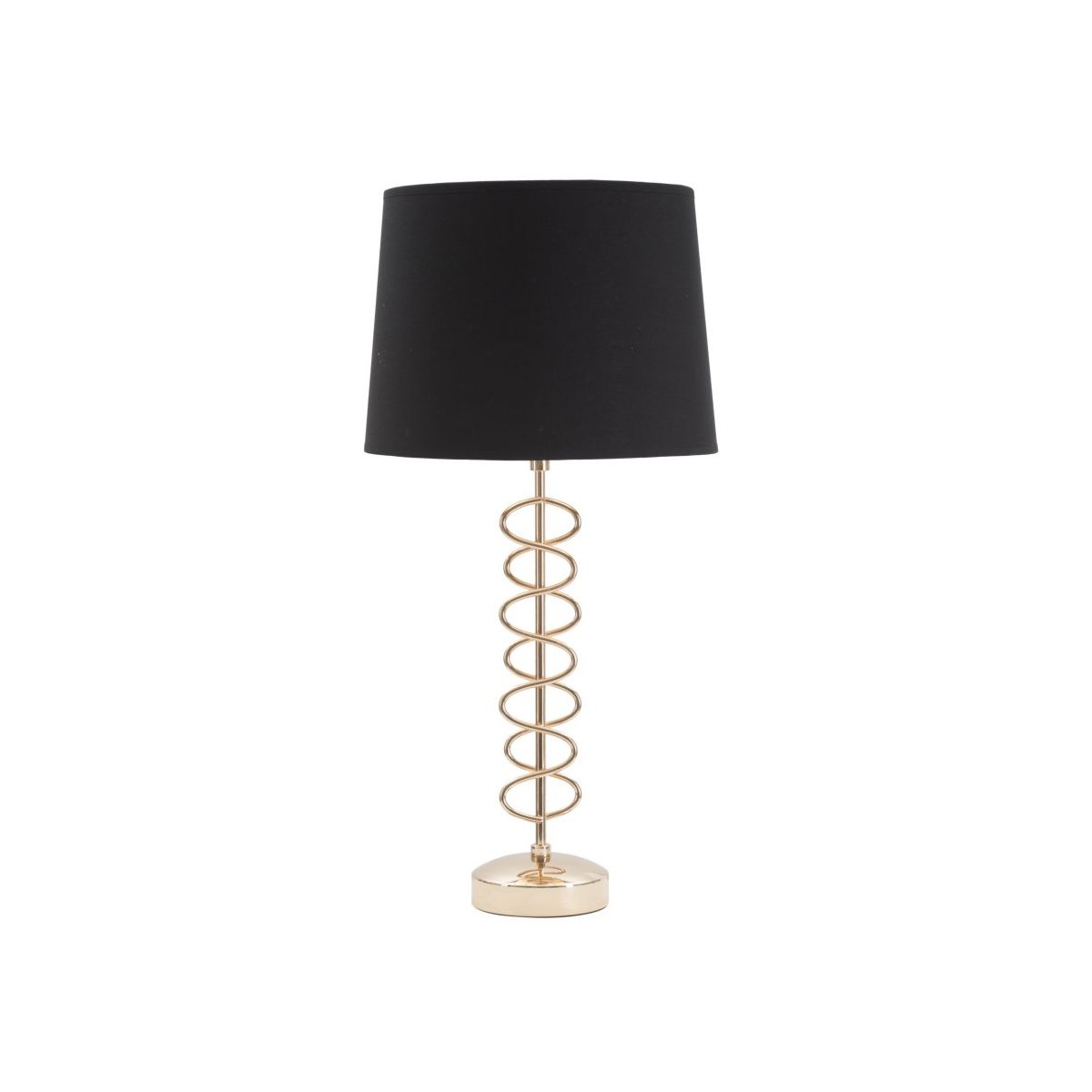 Lampe à Poser en Métal Noir Doré Luminaire Salon Contemporain Hauteur 61cm