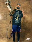 Karl Anthony Towns Signed 8x10 NBA FINALS TROPHY Photo New York Knicks JSA COA