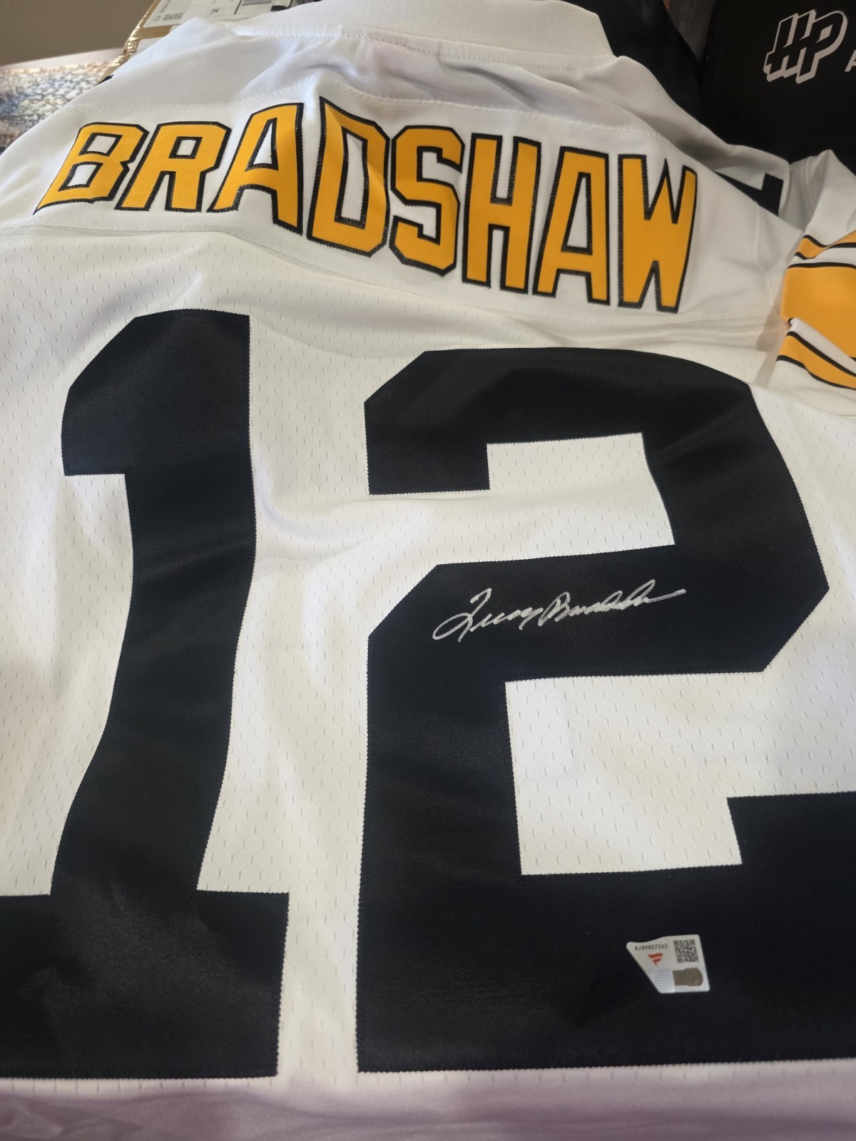 TERRY BRADSHAW AUTHENIC SIGNED MITCHELL AND NESS STEELERS JERSEY FANATICS COA 