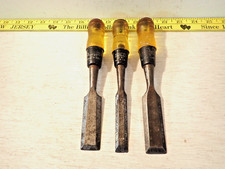 Vintage Stanley  3pc Bevel Edge Wood Chisels ...