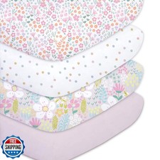 Little Grape Land Crib Sheets Baby Toddler Sheets 4 Pack Fitted for Boys Girl