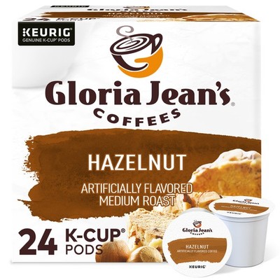 Gloria Jean's Hazelnut Coffee, Keurig K-Cup Pod, Medium Roast, 24 Count