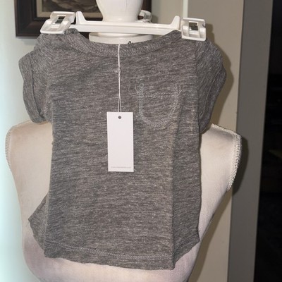 Nordstrom Miki Miette Gray Colored Baby Blouse Short Sleeve ~ Size - 3 Months