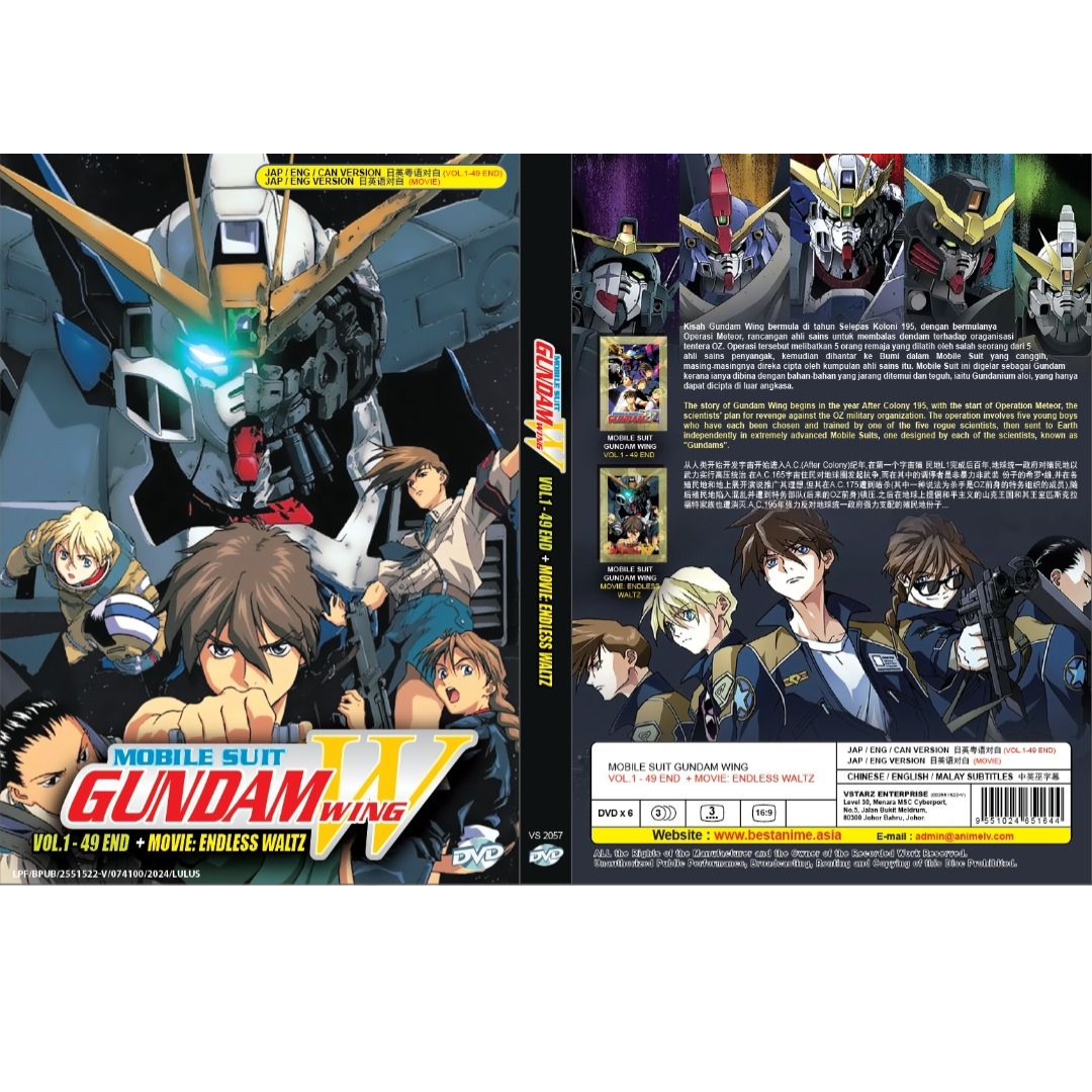 Mobile Suit Gundam Wing Vol.1-49 + Endless Waltz DVD English Dub