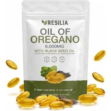 Resilia Oil of Oregano 6000mg with Black Seed Oil Softgels   60 Capsules