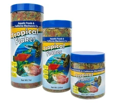 Aquatic Foods Inc. Premium Tropical Fish Flakes, for Angel Fish, Guppies, Liv...