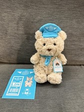 JELLYCAT Airlines x HARRODS Bartholomew Bear Junior Pilot Exclusive and sticker 