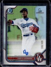 2022 Bowman Eddys Leonard Chrome Prospect Auto Autograph Refractor #/499 Dodgers