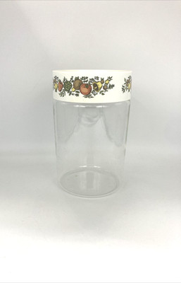 Vintage Pyrex Spice of Life Stackable Store and See Glass Canister 7-1/4''x4-1/2''