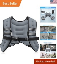 Weighted Vest, 6lb/8lb/12lb/16lb/20lb/25lb/30lb Weight Vest with Reflective S...