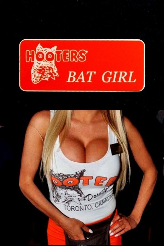 3 Hooters Uniform Name Tag Dress Up Bar Costume Extra Bat Girl Goddess Hotness