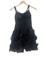 Black corset tutu ruffle mini sleeveless dress black sz L Punk Ballet whimsygoth