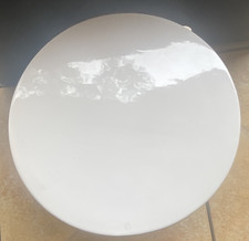 White Round Ceramic Pedestal Cake Stand, Glos...