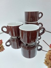 4 ACF Italy Espressotassen - braune Mokka-Tassen