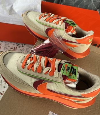 Nike LD Waffle Sacai CLOT Sneaker Schuhe Net Orange Blaze - EU 43 / US 9.5