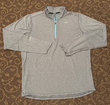 Men  s Nike Element Dri Fit Grey 1/4 Zip Stretch Running Reflective Jacket Size L
