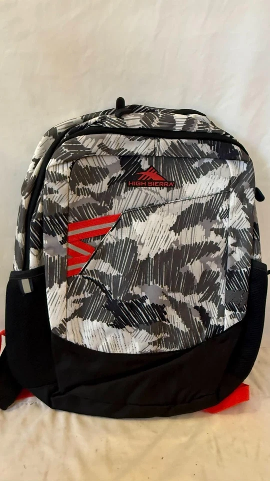 High Sierra Outburst 背包涂鸦迷彩/黑色/火焰红色旅行单肩包 — 第 3/4 张图片
