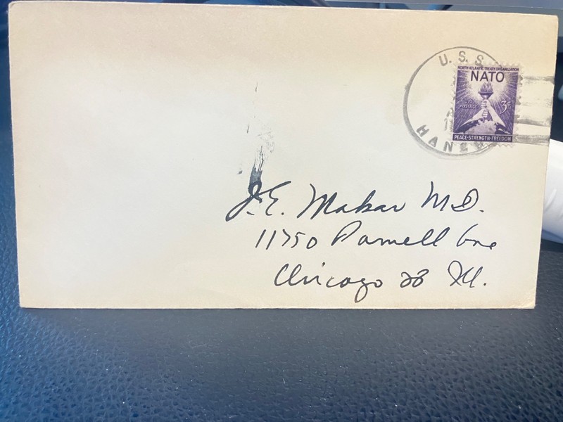 1940's ship cancel of  USS Hanson, destroyer.