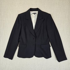 TAHARI ARTHUR S. LEVINE Blazer Jacket Black 2 Button Office Career Women 8