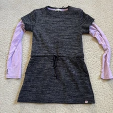 APPAMAN Girls Jess Dress Gray And Purple Pockets Thumbholes Size 8