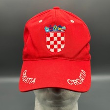 Croatia Hat National Team Soccer Football Adjustable Baseball Cap Men's Red