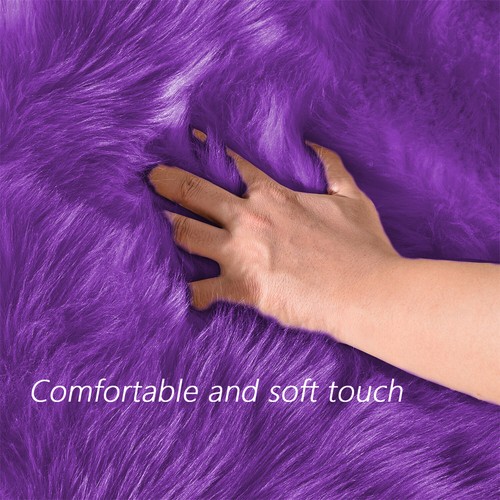 Latepis Faux Fur Sheepskin Area Rugs Soft Shaggy Carpet for Living Room Bedroom - Picture 200 of 219