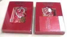 Set of 2 Marquis Waterford Crystal Babys 1st Christmas Ornaments 2008 New/Box