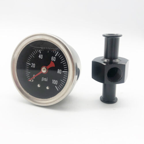 Fuel Pressure Gauge 0-100psi With In-Line Adapter 3/8 Inch Oil Pressure Gauge - Picture 1 of 12