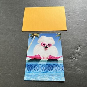 Fluffy Dog in Swim Goggles - Funny Pomeranian Birthday Card by Avanti Press
