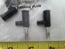 POMONA 1825-0 Banana Plug with Safety Collar, Solderless, Black, 3pcs-LOT-SALE