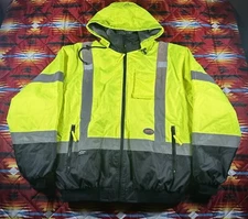 Pioneer Premium High Vis Safety Jacket Waterproof 3XL Green Star Tech Workwear
