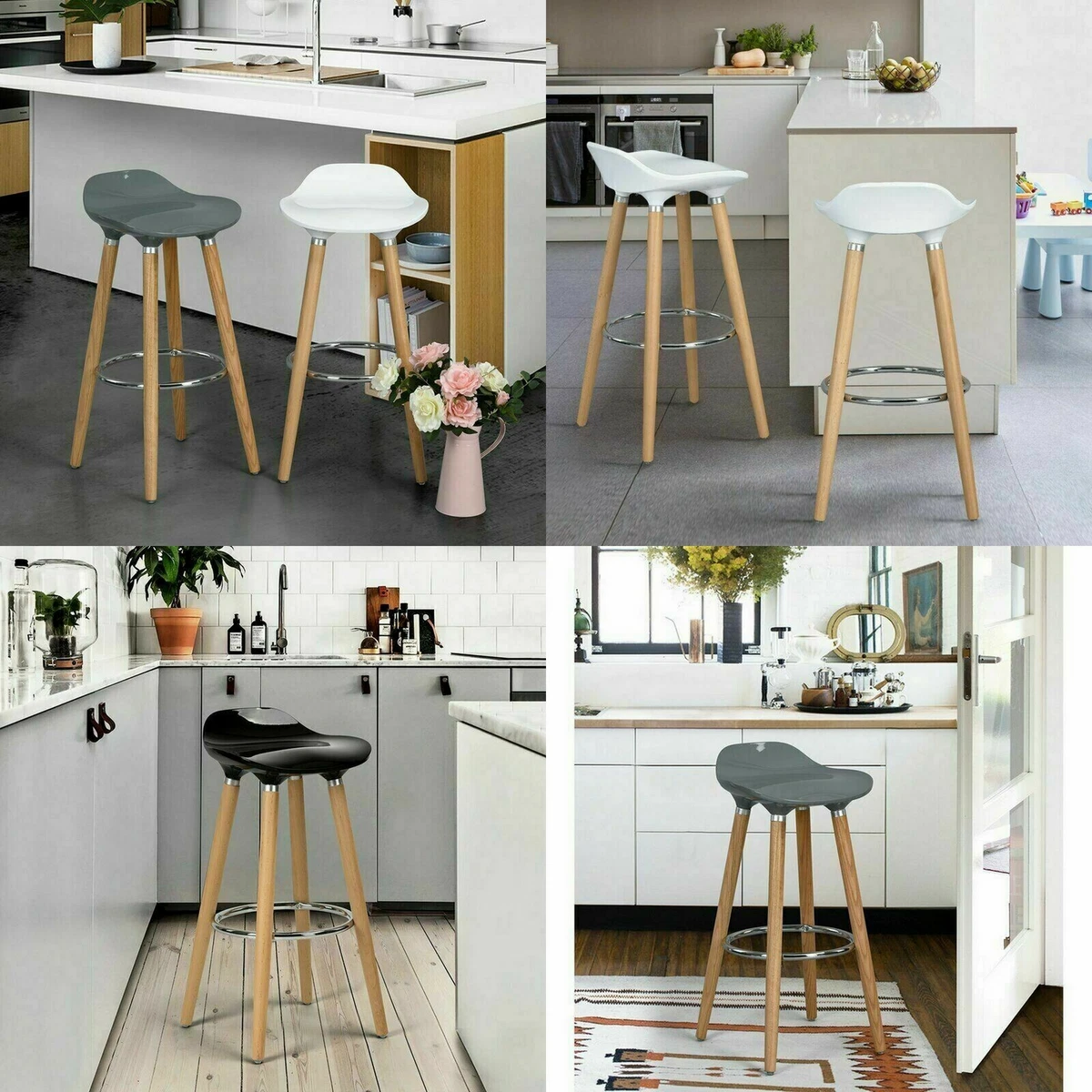 Set Of 2 Breakfast Bar Stool High Chair