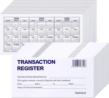 24 PCS Check Registers for Personal Checkbook, Easy to Read Checkbook Register