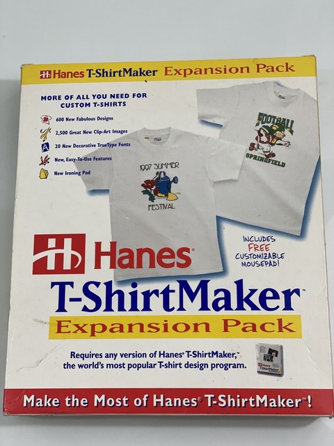 Hanes T-Shirt Maker Kit Expansion Pack Cd-Rom with Free Mousepad New (R) for sale online