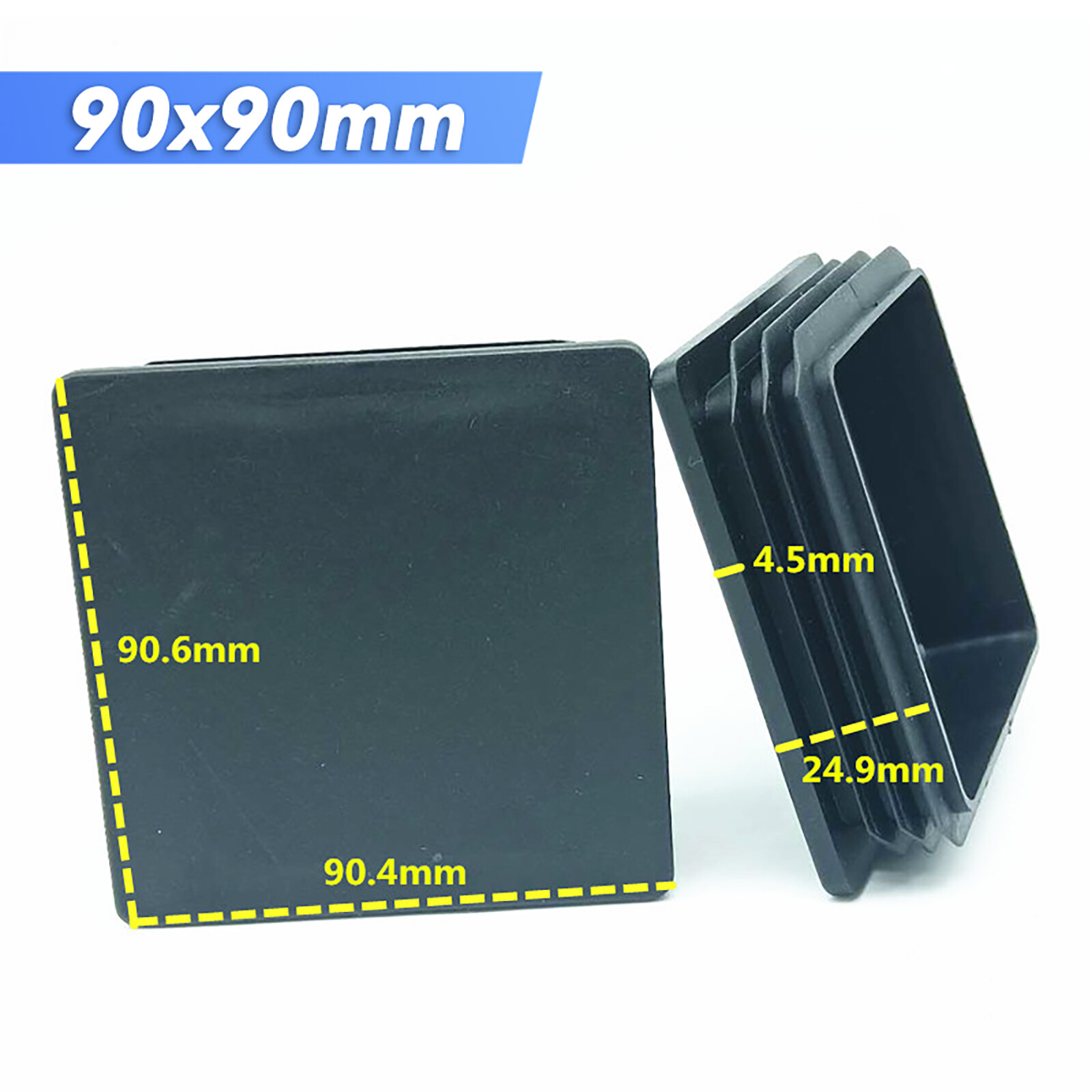 Square Plastic End Caps Bungs Blanking Plugs Box Section Tube Inserts