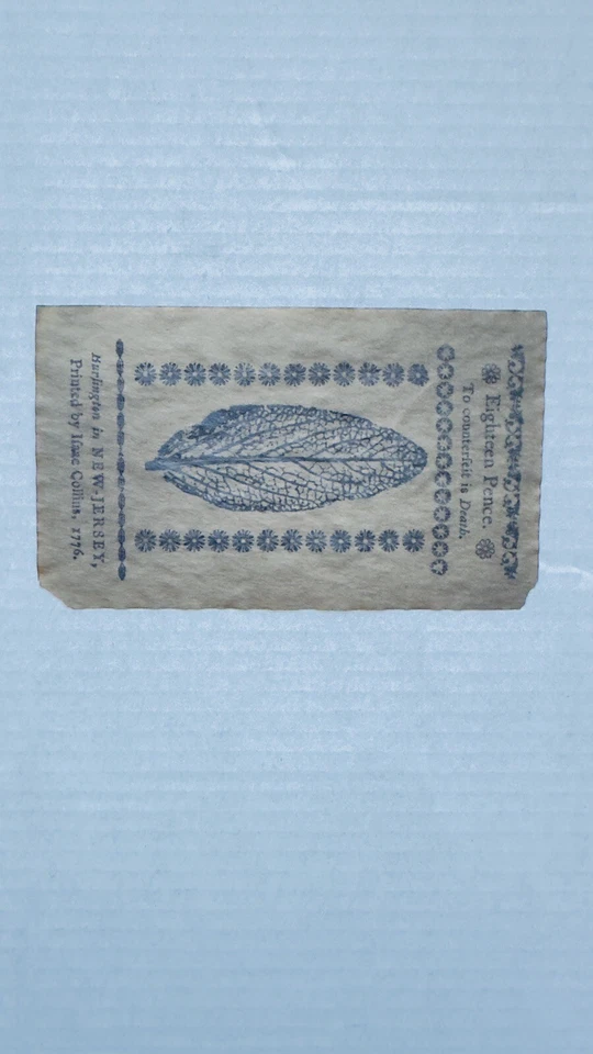 Scarce March 25, 1756 New Jersey 18 Pence Colonial Bill Or Note - Image 4 of 4