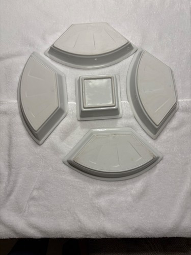 SALE! Vintage oriental Japanese or Chinese Lazy Susan INSERT 5 plates ONLY- - 第 15/16 張圖片
