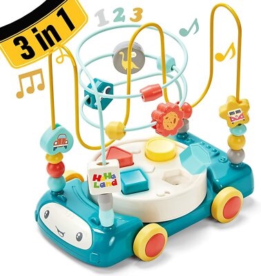 Perlenlabyrinth Autos Baby Spielzeug 12 Monate Form Sortieren & Stecken Musik Licht Spielzeug