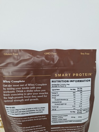 Smart Protein Whey Complete Chocolate Food Supplement Concentrate Protein Powder - Picture 6 of 8