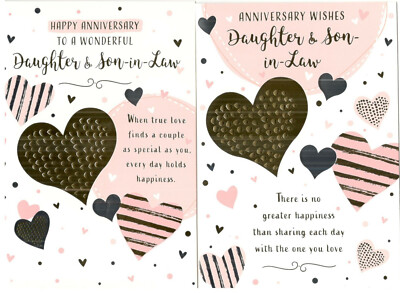 To A Wonderful Son & Daughter-in-Law - Large Handmade Anniversary Card