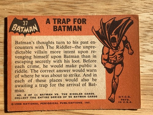 1966 Batman Trading Cards Each Sold Separately Black, Blue & Red Bat Series - Picture 108 of 372