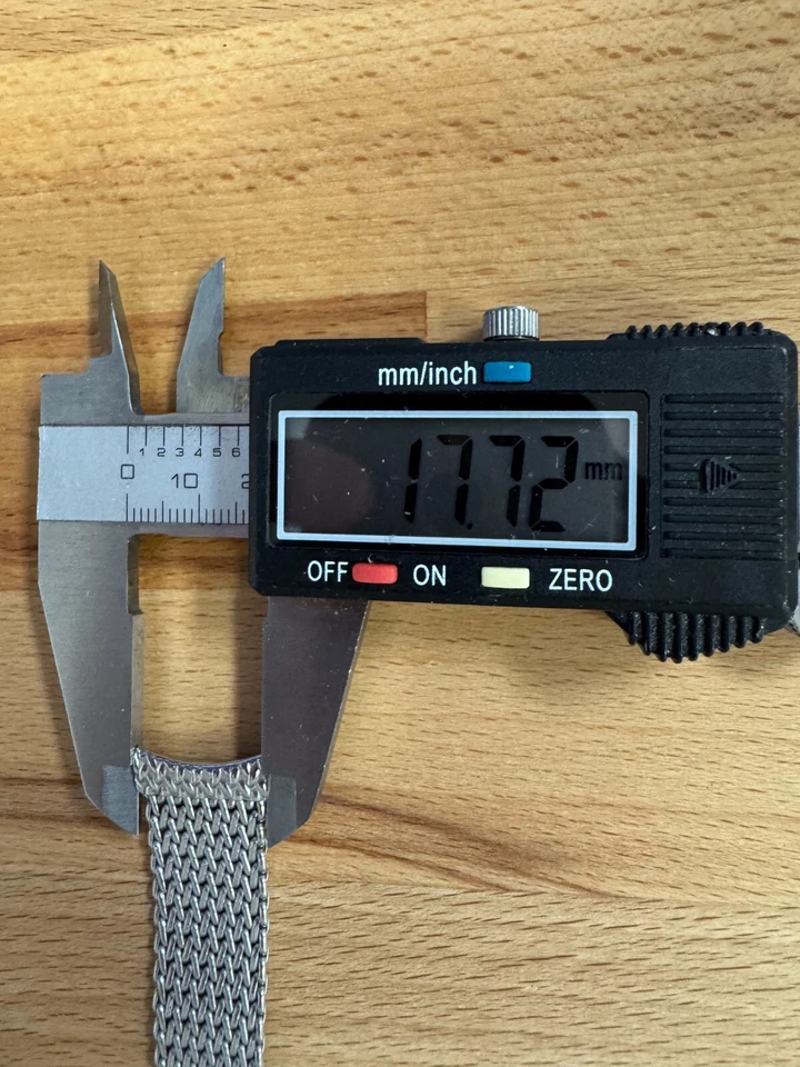 Correa de reloj Hadley clásica vintage de malla ajustable de acero inoxidable años 60 @18 mm Foto 4 de 4