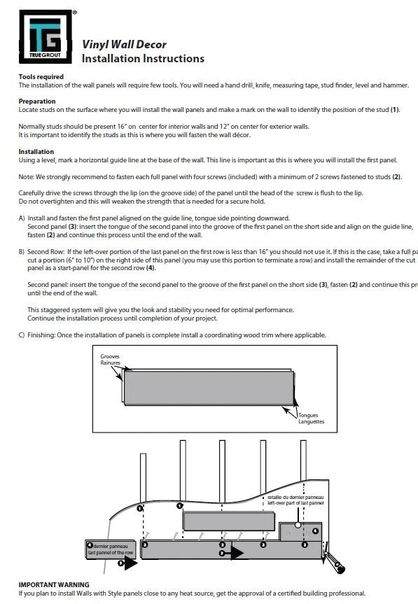 Tábua de parede de vinil língua e ranhura - Imagem 3 de 3