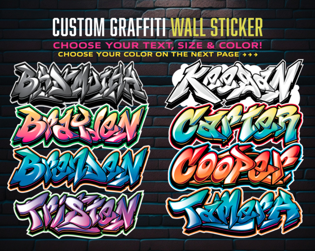 Custom Personalized Vinyl Graffiti Name Decal Sticker Car Window