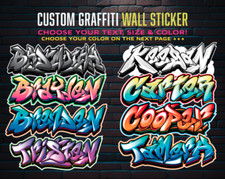 Custom Personalized Vinyl Graffiti Name Decal...