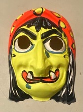 VINTAGE UNUSED GYPSY HAG WITCH HALLOWEEN COSTUME MASK