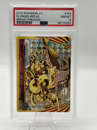 2015 POKEMON XY BREAKTHROUGH #104 FLORGES BREAK PSA 8